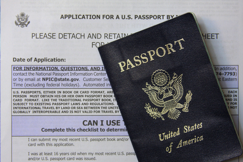 Passport on top of an application