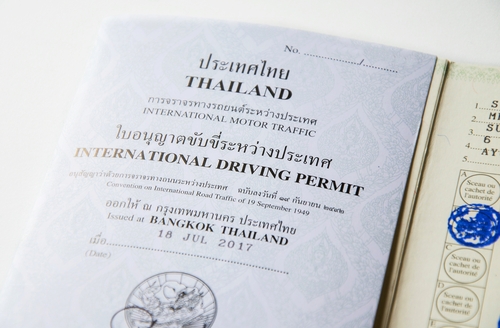 Image of an international driving permit issued by Thailand.